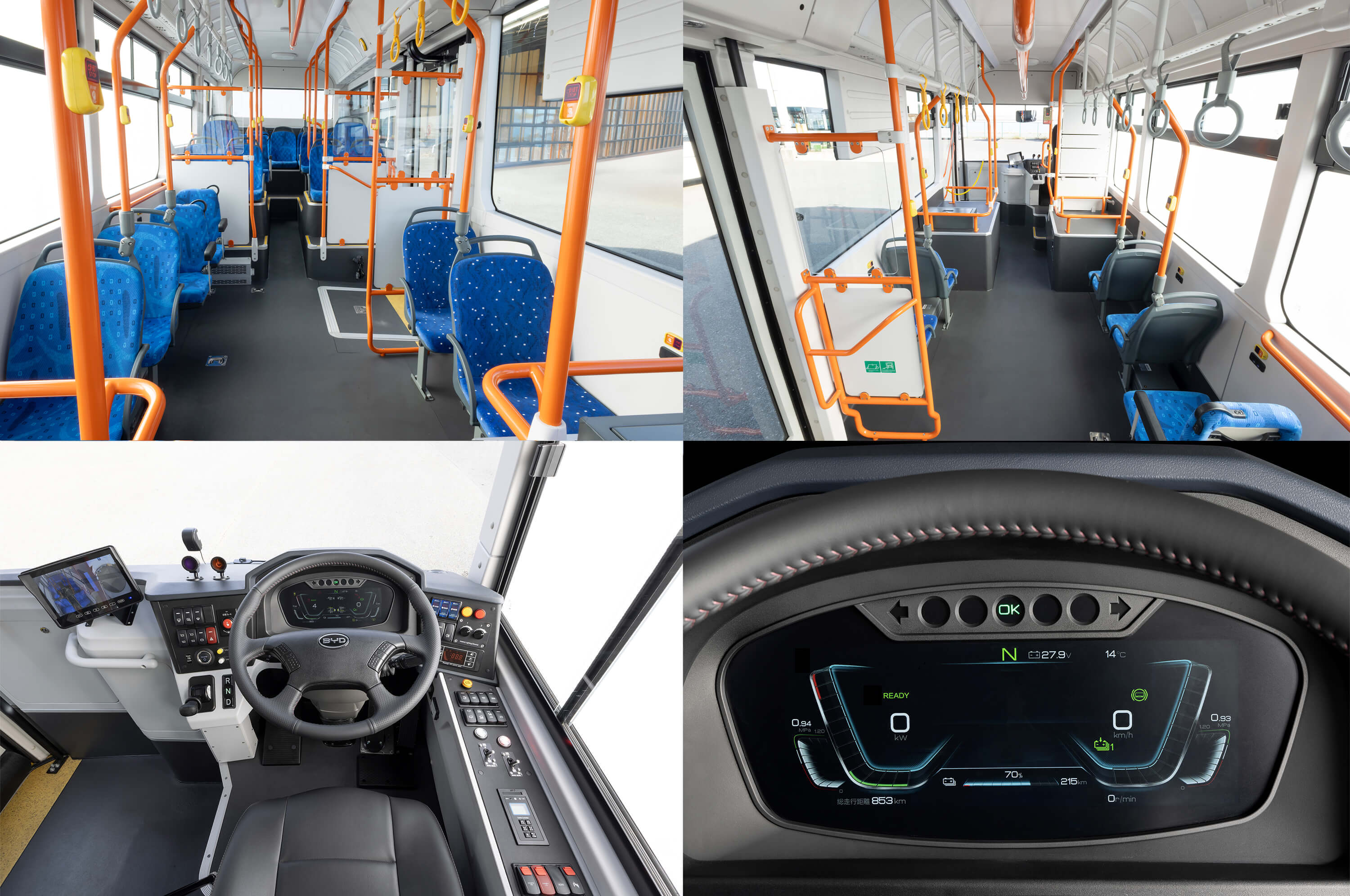小型電気(EV)バス J6内装