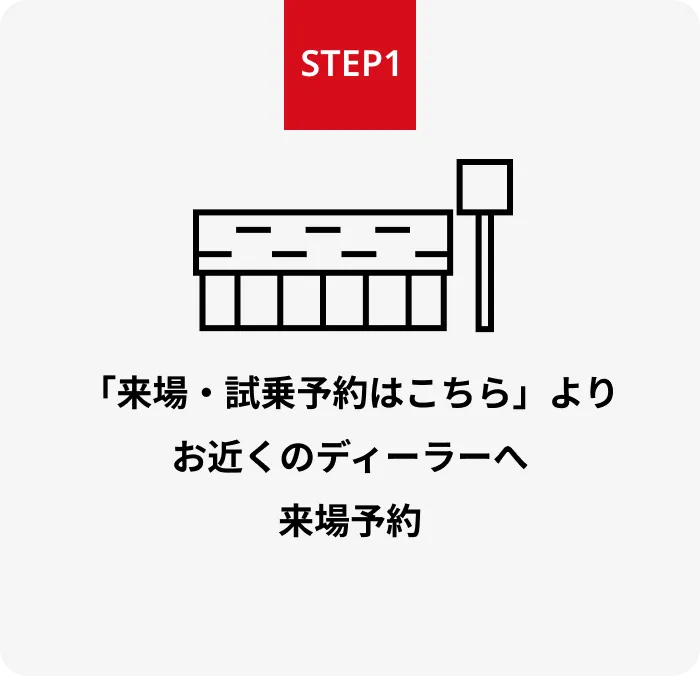 STEP1 「来場・試乗予約はこちら」よりお近くのディーラーへ来場予約