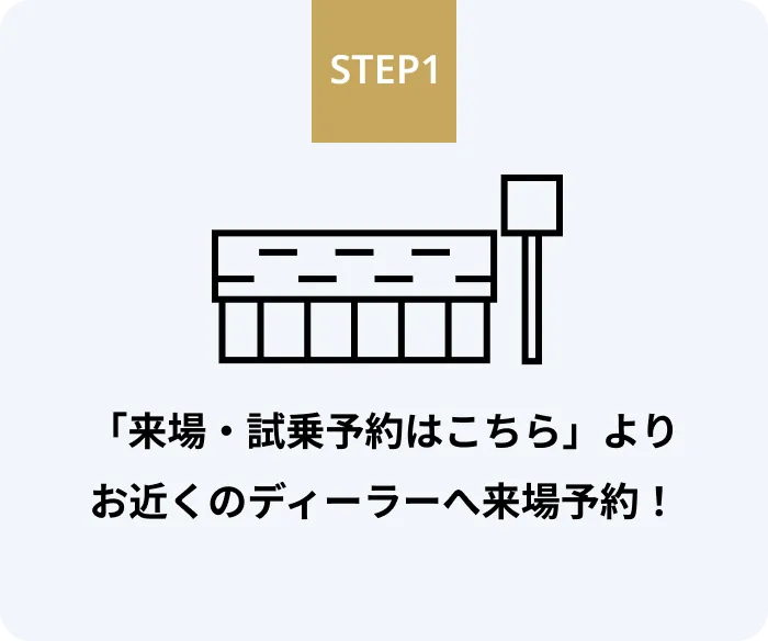 STEP1 「来場・試乗予約はこちら」よりお近くのディーラーへ来場予約